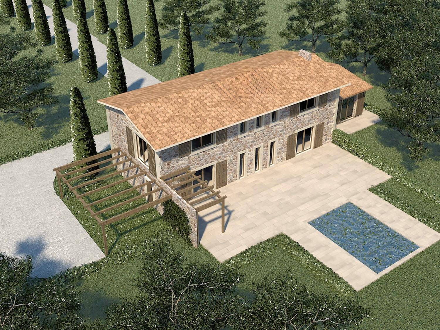 SON MESQUIDA: Baugrundstück mit genehmigtem Finca-Projekt in Son Mesquida bei Felanitx, vollständig autark — Felanitx