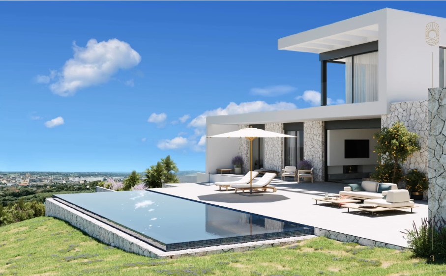MANACOR: Moderne Neubau-Villa mit spektakulärem Panoramablick in ruhiger Hügellage im Erstbezug — Manacor