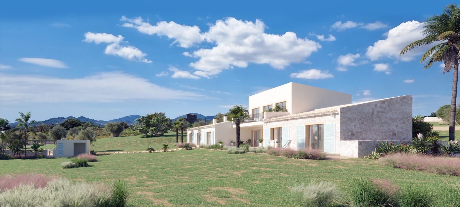 PORTO COLOM: Herrliches Finca-Neubauvorhaben mit exklusiver Ausstattung und spektakulärem Meer- und Panoramablick in ruhiger Lage — Porto Colom